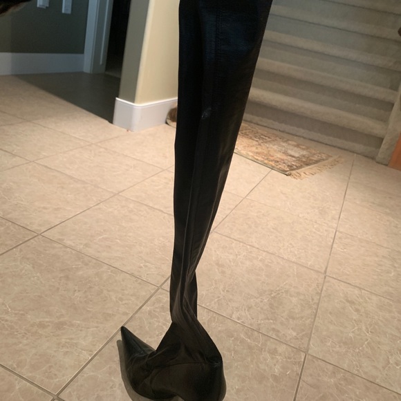 Genuine leather stiletto heel pointed toe boots - Picture 2 of 7